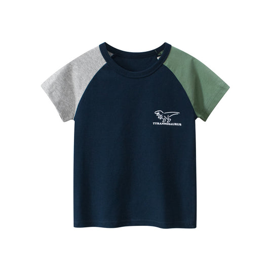 27KIDS-061346 韓版童裝夏季新品2023年 兒童短袖T恤衫男寶寶衣服一件代發
