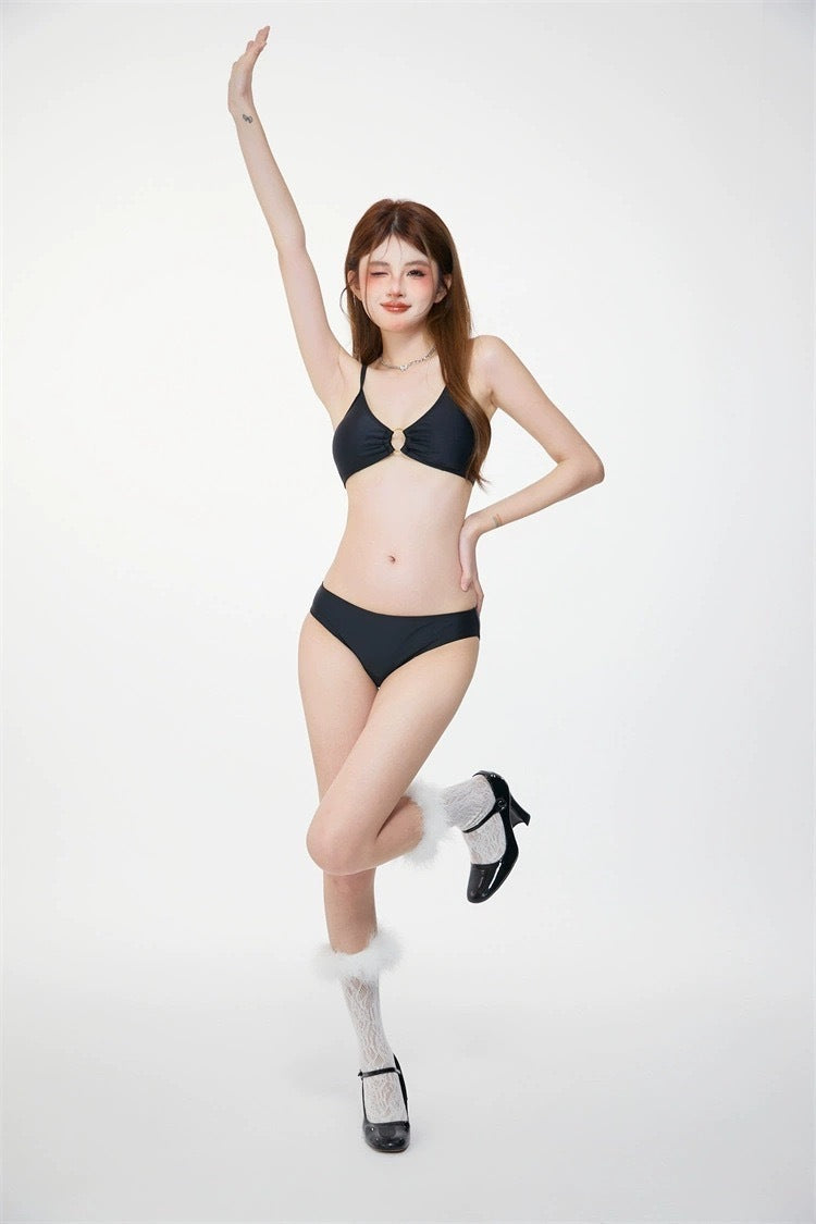 SW072803 泳衣女比基尼女性感分体四件套2024度假新款时尚罩衫保守海边泡温
