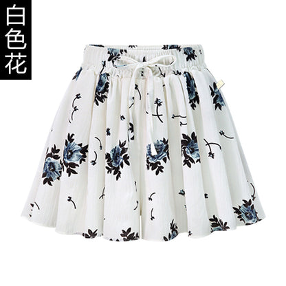 【OB-2222】闊腿短褲裙女夏200斤新款韓版高腰大碼寬鬆a字裙褲胖mm雪紡熱褲子