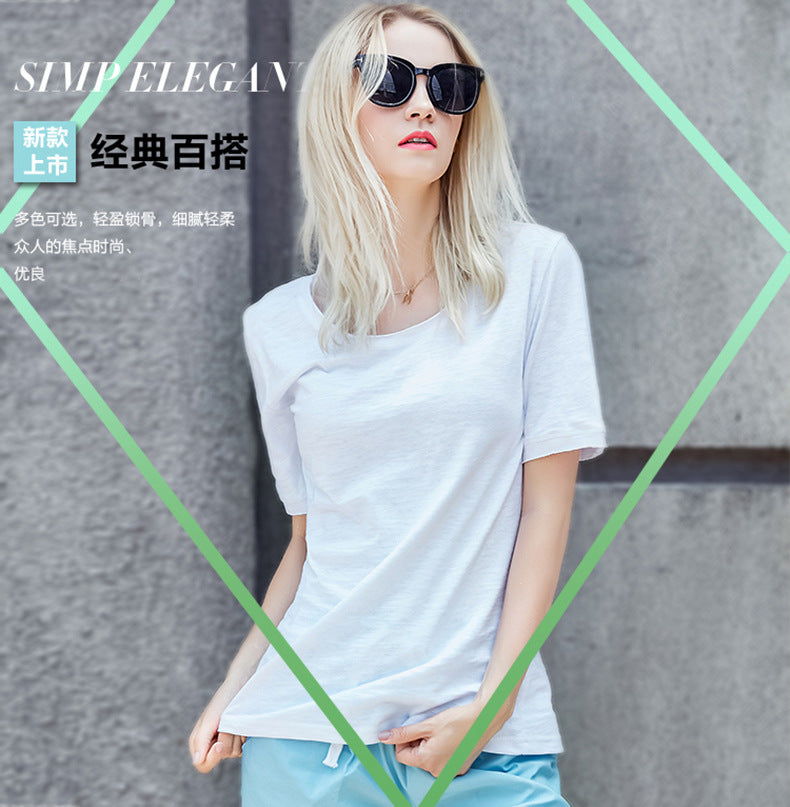 【OA11-5004】新款夏裝歐美亞麻女裝寬鬆純白色棉麻t卹200斤女士短袖上衣打底衫