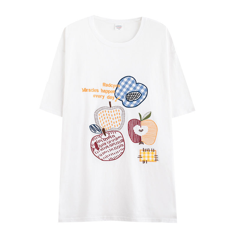 【DA-A205】一件代發夏季新款純棉包邊短袖t卹女韓版學生圓領卡通上衣潮