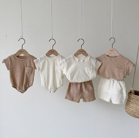 15-26060BSY 韓版嬰兒簡單清爽白色短袖T卹寶寶彈力半袖打底衫夏短袖套頭衫