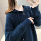 【AA-103118】秋冬新款針織長袖毛衣外套女連帽寬鬆通勤女士韓版慵懶風溫柔上衣