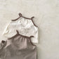 19002BR-韓版夏款新生嬰兒吊帶連體哈衣簡約舒服手繪櫻桃爬服背心 1852