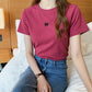 KA-031516 批發2023夏季新款皇冠刺繡衣服學生修身短袖T卹女韓版寬鬆黑白色