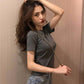 KA-031516 批發2023夏季新款皇冠刺繡衣服學生修身短袖T卹女韓版寬鬆黑白色