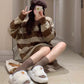【AA-103120】復古慵懶風毛衣女2022年秋季新款韓系ins圓領寬鬆條紋上衣