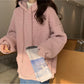 【CA-J070】2022秋冬季新款仿羊羔絨可愛小熊耳朵仿羊羔毛寬鬆顯瘦長袖上衣女