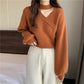 【AA-103107】2022新款毛衣女秋冬季長袖針織衫性感小眾v領露肩交叉掛脖上衣潮